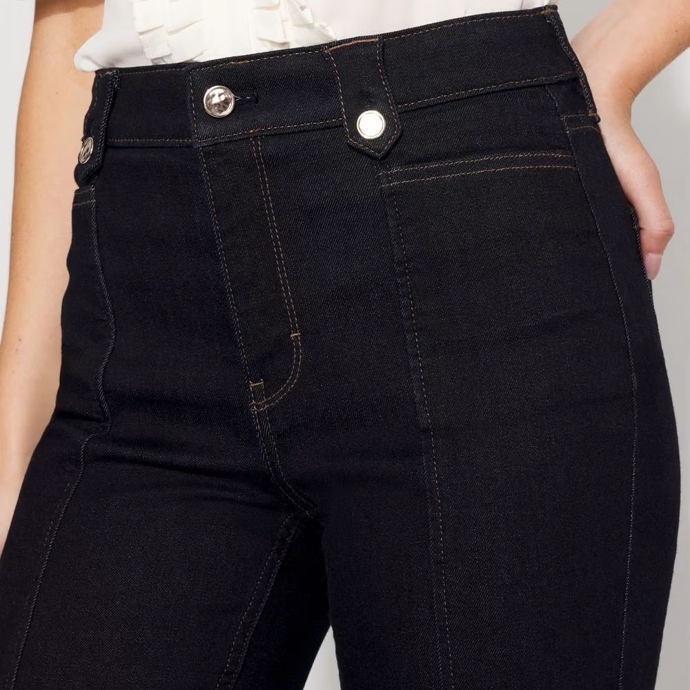 WHBM High Rise Tab Waist Bootcut Jean - Picture 2 of 16